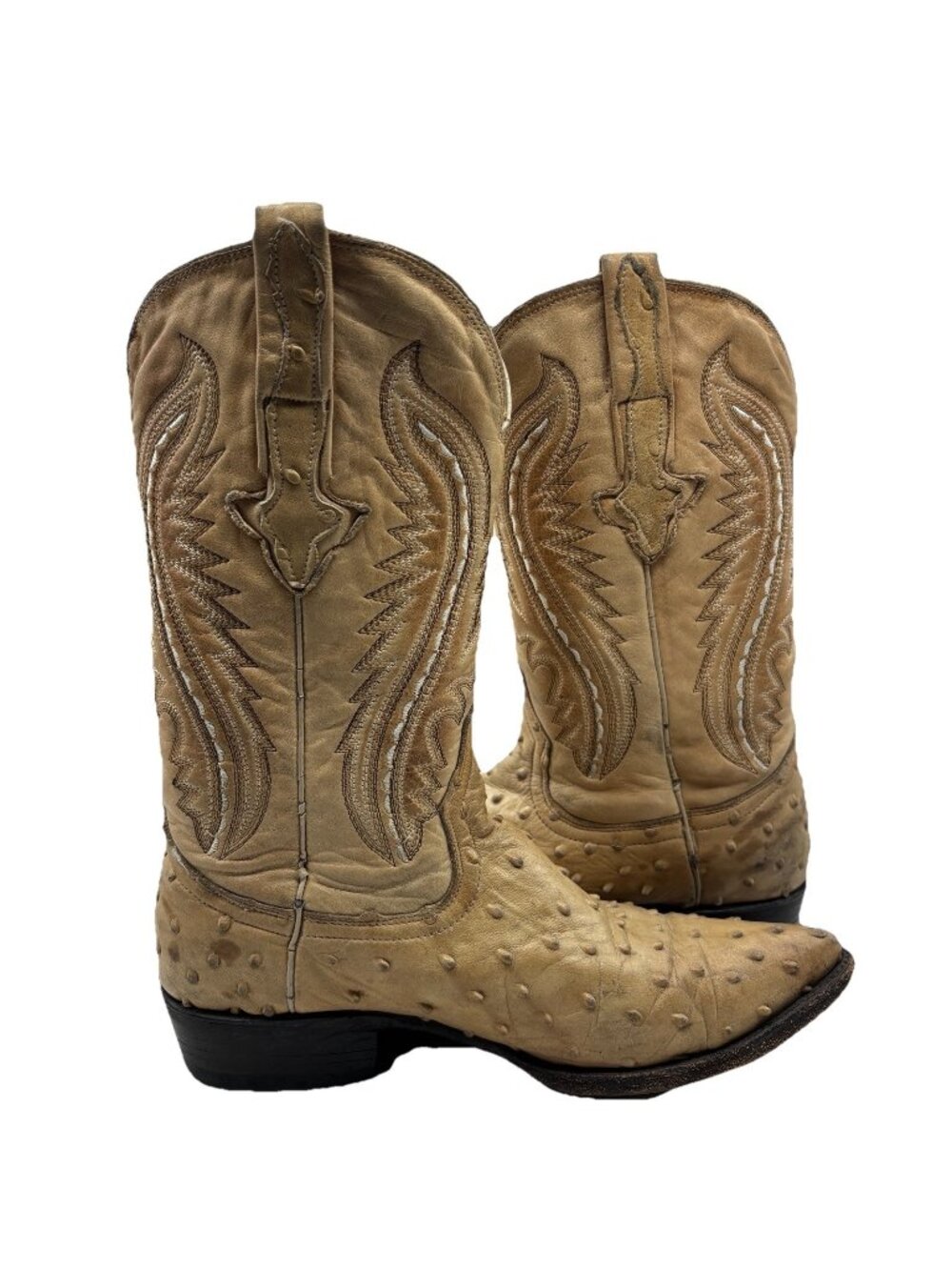 JR COWBOY BOOTS Ostrich PATTERN Mex Sz 27.5 US 10